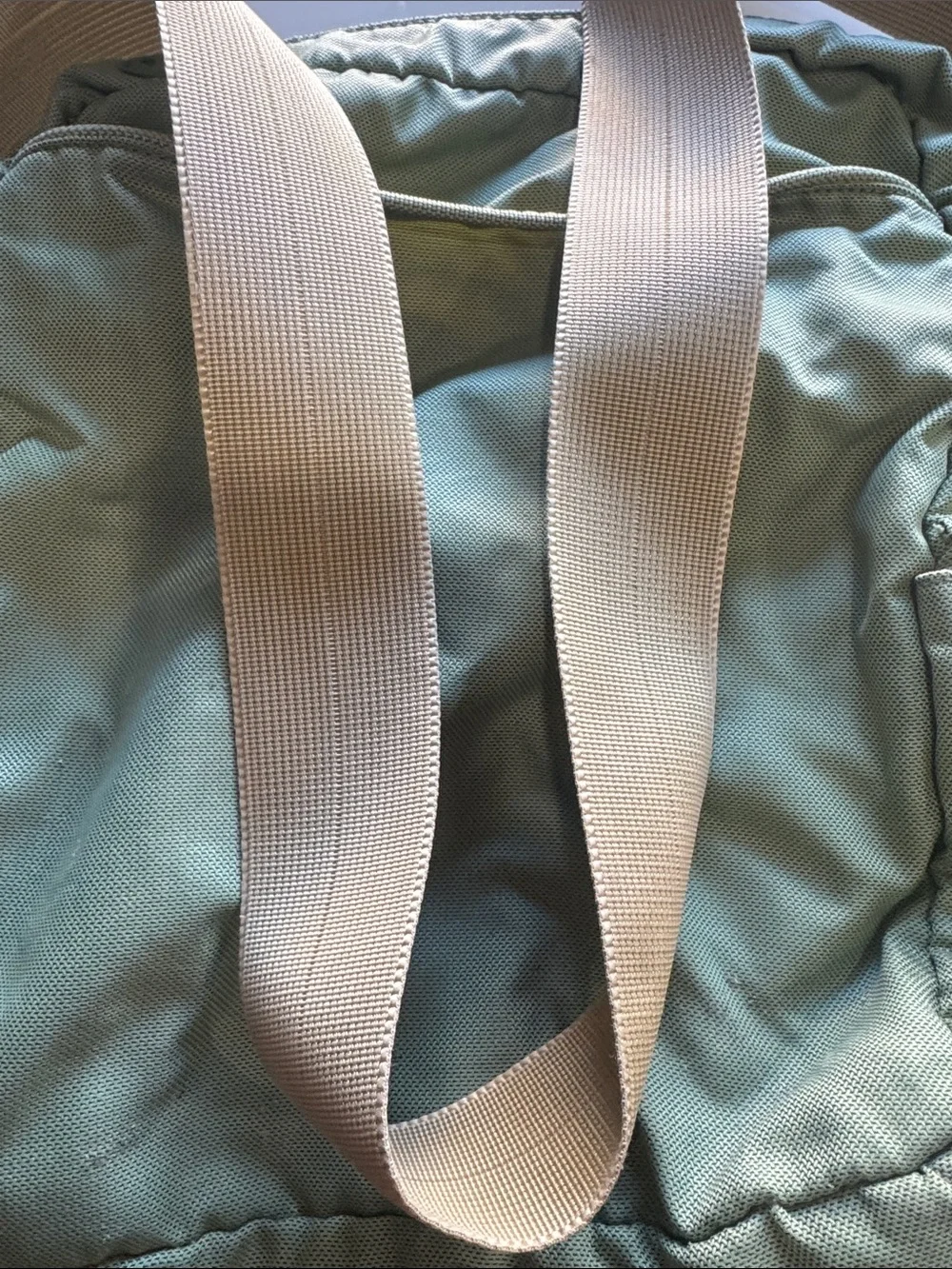 Tumi Olive Green Messenger Bag with Beige Strap